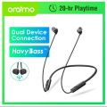 Oraimo OEB-E30D Shark 4 - Dual EQ - 20-hr Playtime - IPX5 Waterproof - Neckband Wireless Earphone Bluetooth Headset. 