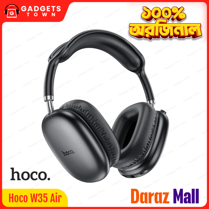 HOCO | W35 Air | 40 mm Drivers | Bluetooth 5.3 | 45 Hours Battery | TF‑Card & AUX Support | Wireless Over‑Ear Headphones