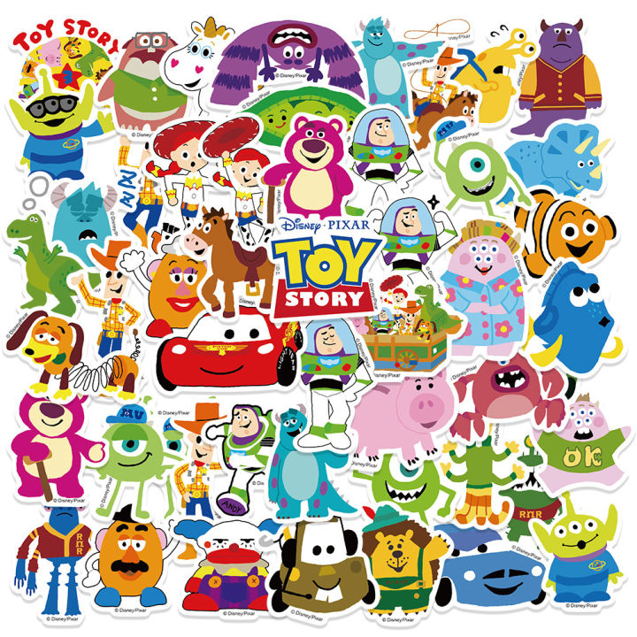 50PCS Disney Toy Story Lotso Stickers Anime Decal Skateboard Laptop Motorcycle Cute Kawaii Cartoon Movie Sticker Pack Kids Toys