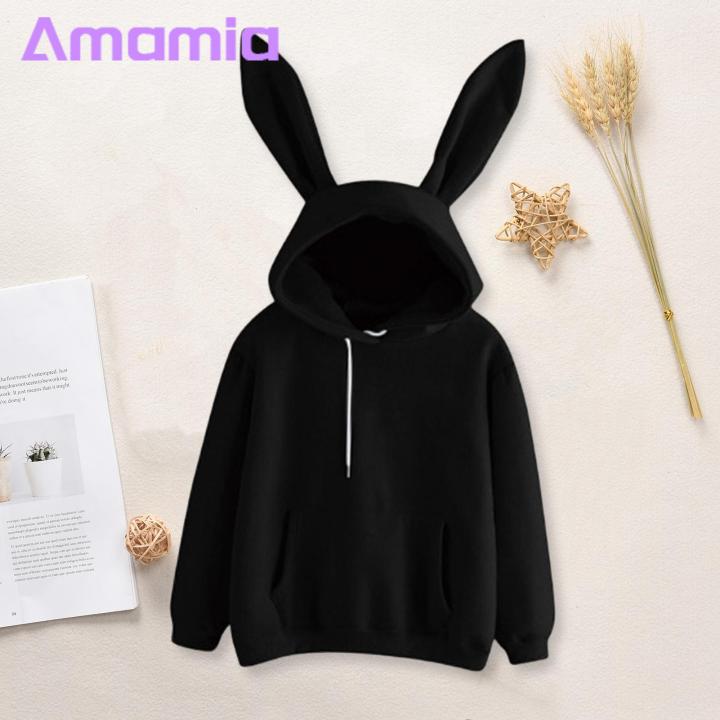 Women%20Solid%20Color%20Hoodie%20Cozy%20Bunny%20Ear%20Hoodie%20for%20Women%20Soft%20Warm%20Fall%20Winter%20Hooded%20Top%20Women%20Hoodie%20-%20Image%205