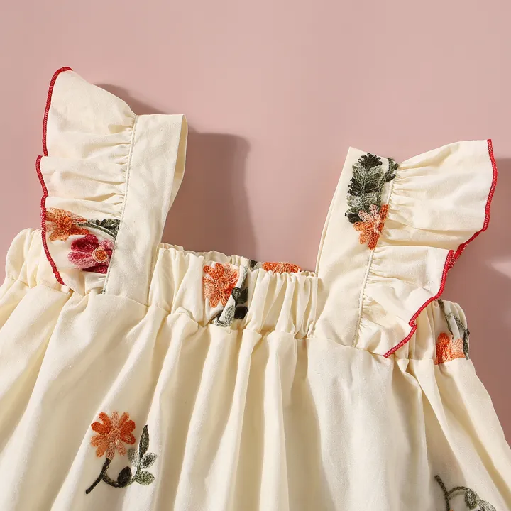 Summer%20New%20Baby%20Girls%20Two-Piece%20Set%20Lightweight%20Set%20Sweet%20Sleeveless%20Little%20Flying%20Sleeve%20Embroidered%20Floral%20Pleats%20+%20Shorts%20-%20Image%208