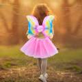 4Pcs Girls Fairy Costume Butterfly Wing Kids Princess Cosplay Fancy Dress Pink. 