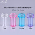 New Monja 4 Warna ilicone tamp French Manicure UV Gel Polihing tamping tenil Nail Art Alat. 