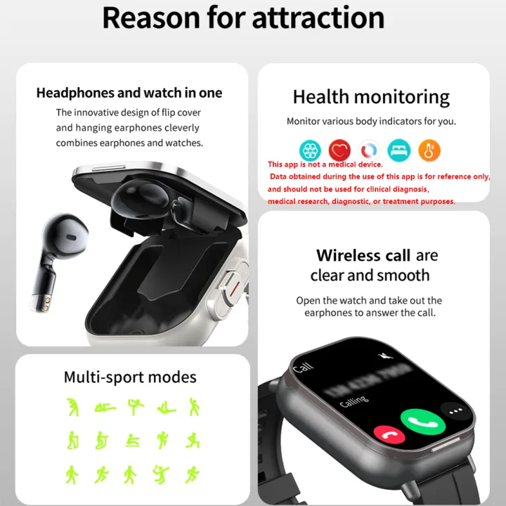 D8%20Multifunctional%20Smart%20Watch%20Men%20Women%202.01inch%20NFC%202-in-1%20Wireless%20Bluetooth%20Headphone%20Fitness%20Sports%20Waterproof%20Smartwatch%20-%20Image%202