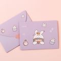 Blessing Thank Envelope Paper Postcard Bear Rabbit Cartoon Decoration Letter Paper Foldable 9 Styles Cartoon Greeting Card Valentine's Day Gifts. 