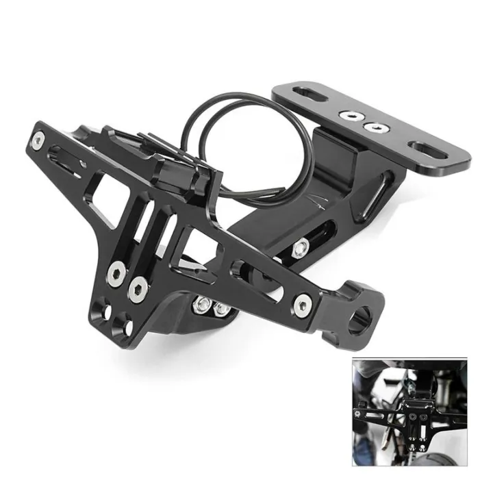 CNC%20Frame%20Motorcycle%20License%20Number%20Plate%20Holder%20Bracket%20With%20Led%20Light%20Adjustable%20Most%20bike%20-%20Image%202