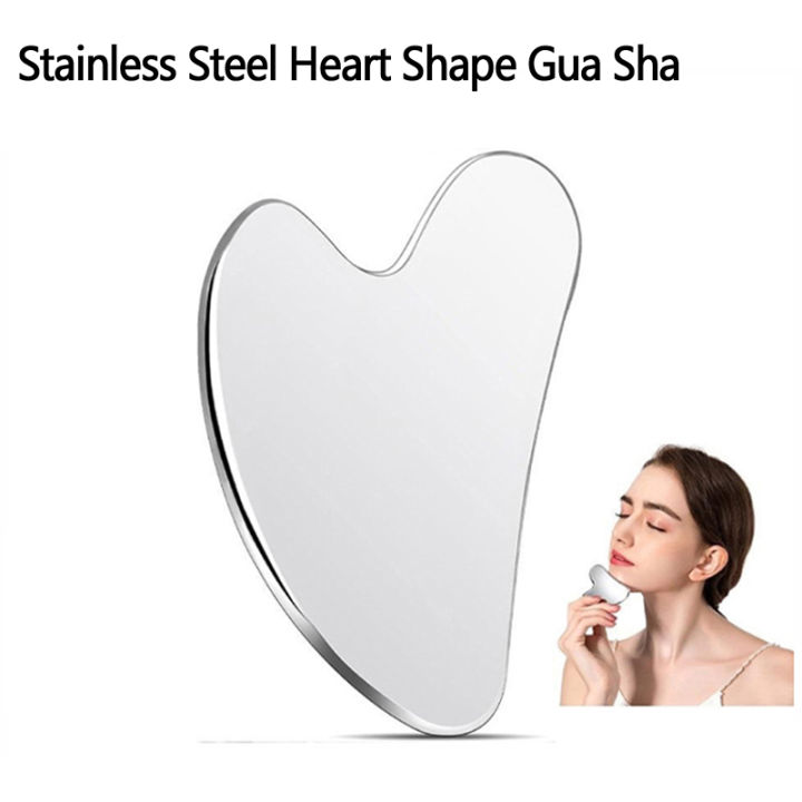 1PC Stainless Steel Gua Sha Scraper Massager For Face Neck Body Guasha Massage Tool Facial Skin Care Guasha Board Face Massager Creek