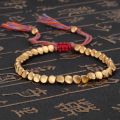 Handmade Tibetan Buddhist Braided Cotton Copper Beads Lucky Rope Bracelet For Women Thread Bracelets. 