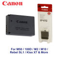 Canon LP-E12 Battery Pack For M50/ M100 / M2 / Kiss X7 / Rebel SL1 DSLR Camera. 