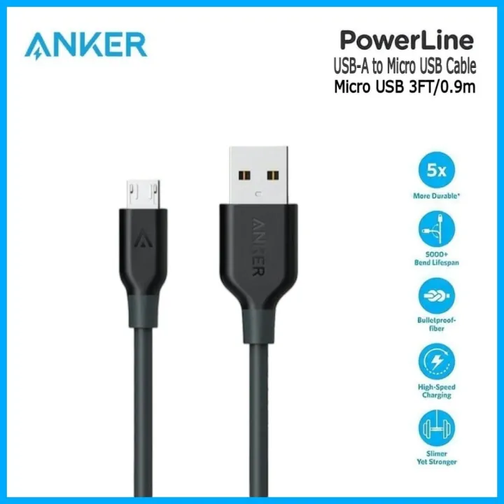 Anker Micro USB Data Cable 3ft/0.9 Meters 90cm High Speed Fast Charging Cable