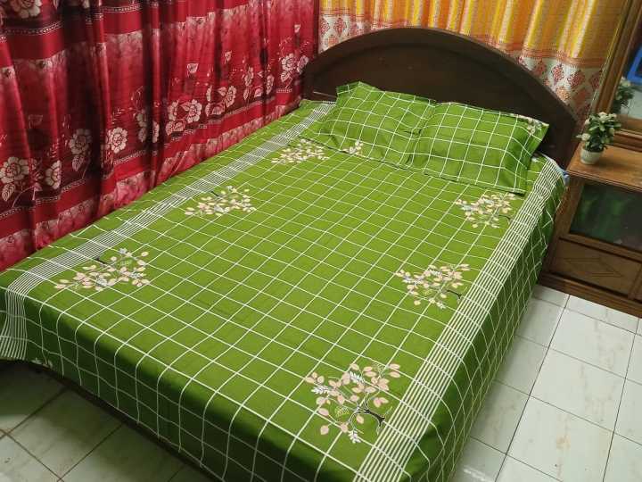 Digital%20Home%20Tex%20Cotton%208.5/7.5%20Feet%20Double%20Size%20Bedsheet%20With%20Two%20Pillow%20Covers%20-%20Bed%20Sheet%20-%20bed%20sheet%20home%20tex%20-%20Image%202