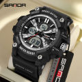 SANDA Three Screen Multifunctional Timing Watch Outdoor Waterproof Night Light Men's Watch SD3366-4.