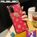 Musubo Luxury Flower Leather Phone Case For Samsung Galaxy S22 S23 Ultra S21 S20FE A13 A14 A53 A51 A52S Cover Girls Soft Square. 