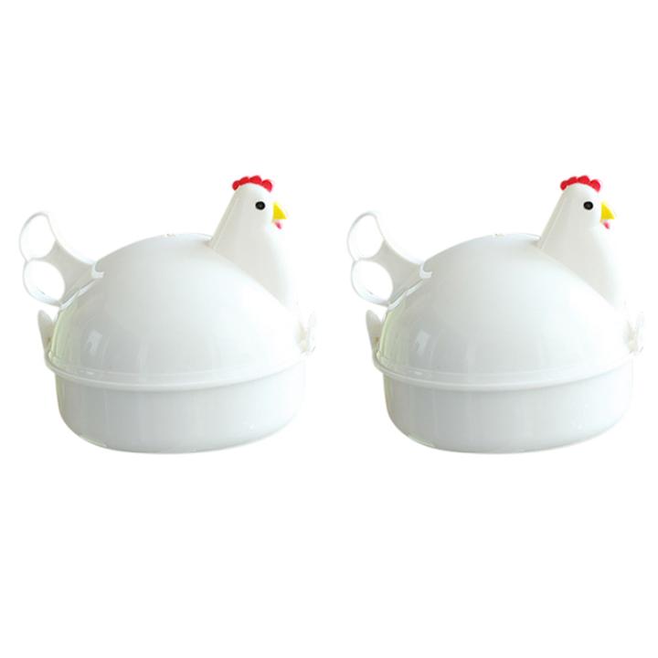 2X Chicken Shaped Microwave Eggs Boiler Cooker Kitchen Cooking Appliances,Home Tool