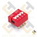 3Pcs 4 Position DIP Switch 2.54mm Pitch Horizontal DIP Switch Four Positions Piano Type Dial DIP Slide Switch For Electronics Circuit PCB.