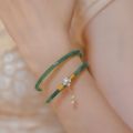 2PCS Natural Green Jade Bangle Bracelet Charm Jewellery Fashion Thin Bracelet Accessories Hand-Carved Lucky Amulet Gifts.