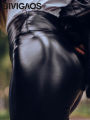 PRODUCTEI BIVIGAOS Fashion Women PU Leather Pants Elastic High Waist Winter Leggings Slim Velvet Leather Leggings Skinny Fleece Trousers. 
