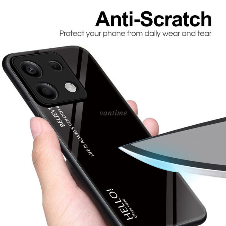 For%20Xiaomi%20Redmi%20Note%2013%205G%20Case%20Gradient%20Phone%20Back%20Hard%20Glass%20Cover%20-%20Image%205