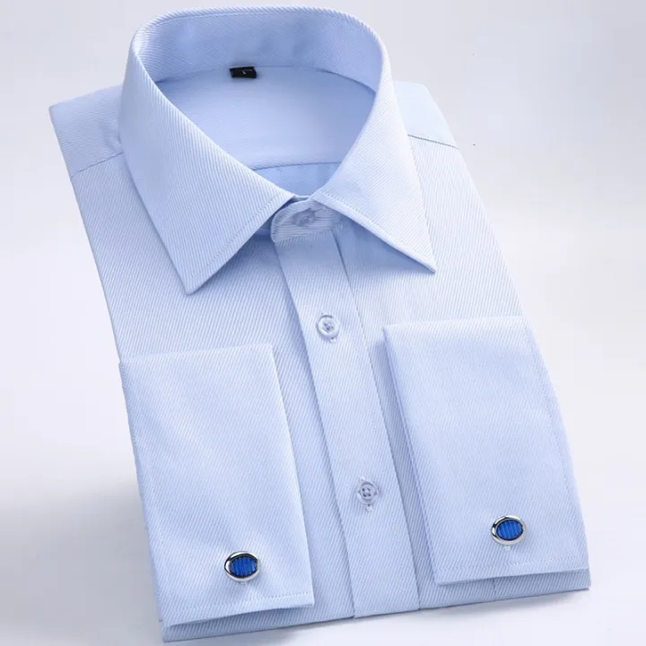 Quality%20Gentle%20Formal%20Mens%20French%20Cuff%20Dress%20Shirt%20Men%20Long%20Sleeve%20Solid%20Striped%20Style%20Men's%20Shirts%20Cufflink%20Include%20Plus%20Size%20-%20Image%203