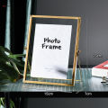 4/6/7inch Glass Photo Frame Collection Simple Metal Geometric Picture Frame with Glass Cover 6 inch. 