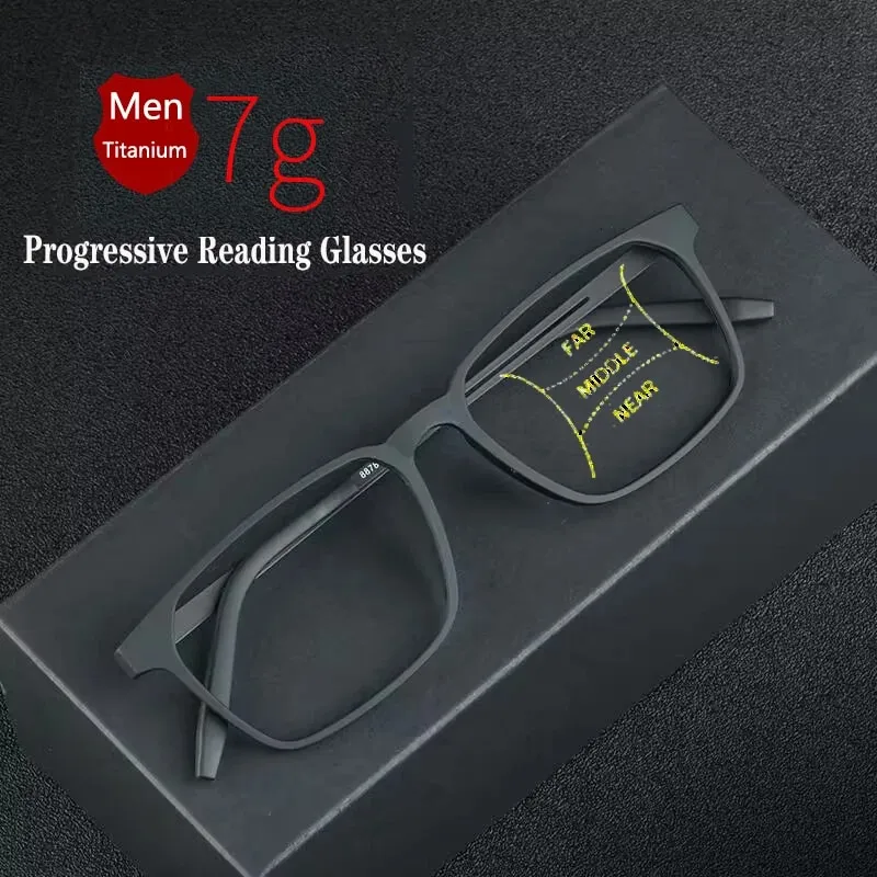 Pure Titanium Multifocal progressive reading glasses men women