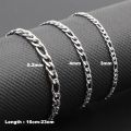 3-5mm Width Waterproof Stainless Steel New Punk Figaro Link Chain Basic Women Bracelet For Hip Hop Bangle Jewelry Gifts.