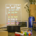 3D LED  Art Note Board with Color Pen Re-writable Luminous USB Message Board with 03 Pen and Wiper Acrylic Lamp Night Lights Gifts Bedroom Desk Lamp for gift. 