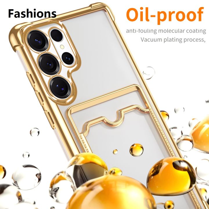 Fashions%20Sales%20promotion%20Plating%20Wallet%20Slot%20Portable%20Slim%20Clear%20TPU%20Case%20For%20Samsung%20S25%20S24%20S23%20Ultra%20Plus%20S21%20FE%20A56%20A36%20A26%20A16%20Drop%20Protection%20Cover%20-%20Image%203