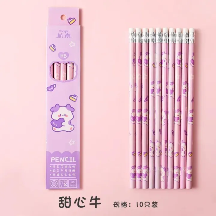 Pretty%2010Pcs%20Graphite%20Pencil%20Set%20Korean%20Kawaii%20Stationery%20Pencils%20for%20Children%20School%20Writing%20Drawing%20Art%20Supplies%20-%20Image%207