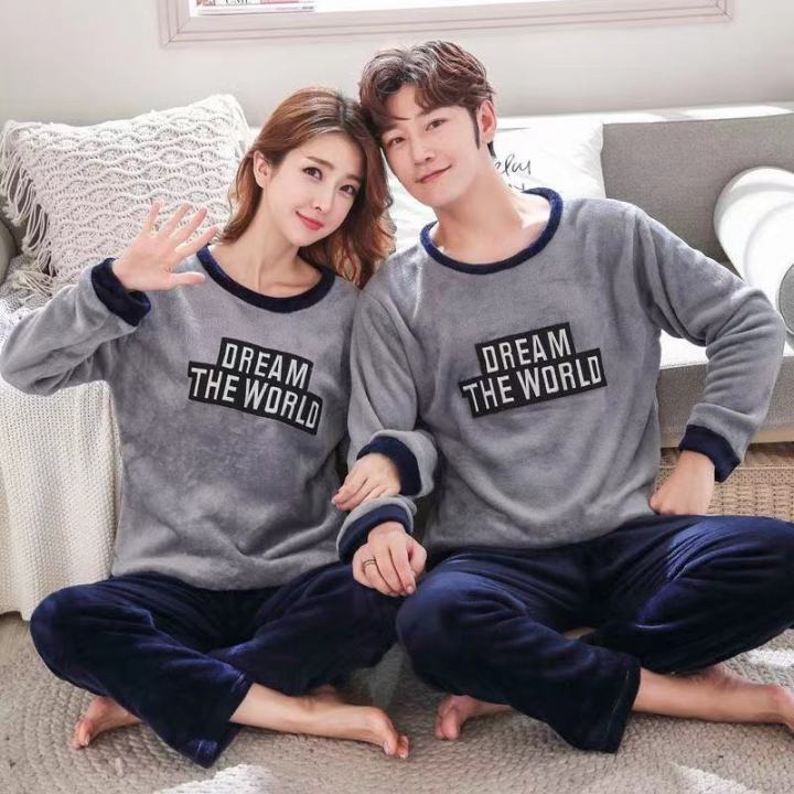 Unisex%20Flannel%20Sleepwear%20New%20Women%20Men%20Winter%20Warm%20Fleece%20Couples%20Pajamas%20Set%20Lovers%20Nightgown%20Cute%20Cartoon%20Pijamas%20Home%20Clothes%20-%20Image%203