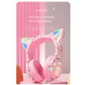 Cartoon Gaming Anime Headphones LED Stereo Music Headphones with Microphone Control -B. 