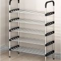 Stainless Steel 5 Tier Foldable Stainless Steel Shoe Rack. 