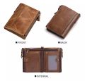 Good Quality Brown Leather Two Zipper Pockets Esiposs Wallet for Men & women. 
