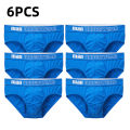 BataBata 6PCS/Lot Men's Cotton Briefs Comfortable Male Briefs Breathable Underwear Cheeky Panties Solid Color Man Underwear Homewear Gift.