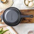 Cast Iron Skillet Pan Set with Skillet Lid BBQ Cooking Pot for Kitchen. 