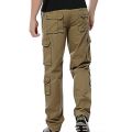 Mens Pants Loose tactical pants Multi-pocket trousers Solid color cargo pants for men pantalon homme Plus 46.