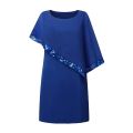 Formal Plus Size Dresses Womens Cape Sleeve Elegant Bodycon Church Dresses 2024 Sequins Chiffon Curve 4Xl 5Xl Dress Party Night.