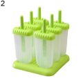 6 Grids Silicone Summer Ice-lolly Ice Cream DIY Maker Mould Tray with Stand. 