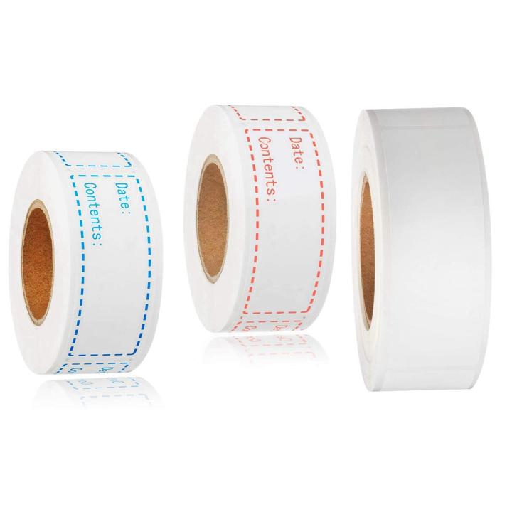 BRADOO- 300Pcs Removable Freezer Labels 1 x 3 Inch & 500x Removable Freezer Labels Food Storage Stickers (Blank White)