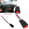 12V Motorcycle Switch Hazard Light Switch Button Double Flash Warning Emergency Lamp Signal Flasher with 3 Wires Built-in Lock. 