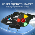 Y60 Motorcycle Helmet Bluetooth Headset Wireless Waterproof Handsfree Call Music V5.3 Earphone Rider Moto Color Light Headphone.