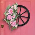 New Year Wreath Spring Front Door Wreath 43x42cm Decoration for Fireplaces.