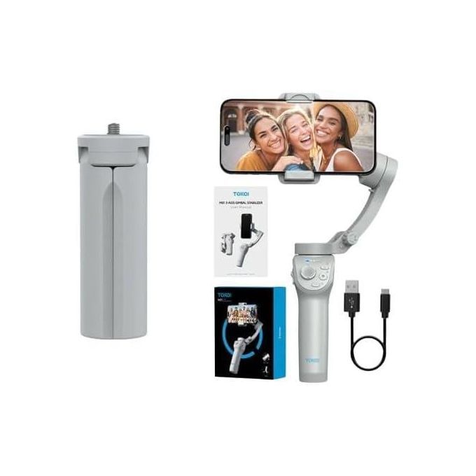 TOKQI M01 Handheld 3-Axis Gimbal Phone Holder Anti Shake Video Record Stabilizer for Xiaomi iPhone Cellphone Smartphone