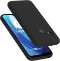 Motorola Moto E40/E30/E20, Slim Fit Silky And Soft Touch Finish Silicone Matte Finish TPU - Black (With Logo).