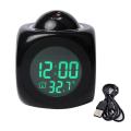 Creative Clock Projection Digital Weather LCD Snooze Clock Bell Alarm Display Backlight LED Projector Home Clock Timer. 