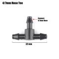 Barbed Tee Connector 5 (Five) Pieces 4mm for 4/7 mm microtube drip irrigation feeder, drip extension line..