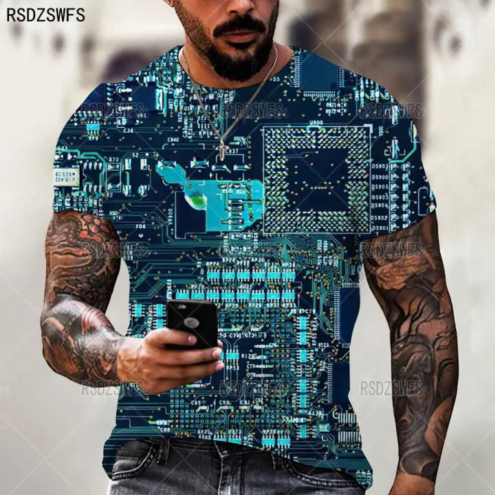 2021%20summer%20new%20fashion%20trend%20electronic%20chip%20pattern%20MEN'S%203D%20printed%20T-shirt%20Street%20personality%20wild%20loose%20oversize%20xxs-5xl%20-%20Image%206