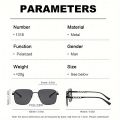 Premium Cool Metal Frame Square Nylon Lens Polarized Sunglasses, For Men Women Outdoor Sports Party Vacation Travel Driving Fishing Supplies Photo Props.