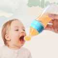 Silicone Baby Food Dispensing Spoon & Feeder, Travel Baby Training Bottle with Spoon Soft Head Baby Feeding Tools - kids.