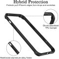 Aluminum Frame Metal Bumper Slim Case For iPhone 15 Pro Max Armor with Soft Inner Bumper Raised Edge Protection For iPhone 15 Plus For iPhone 14 Pro Max 13 Pro Max 12 Pro Max Cover. 